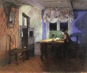 Harriet Backer by lamplight oil painting artist